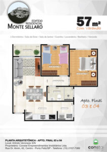 Planta Ed. Residencial Monte Sellaro 57 M²