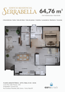 PLANTA DE 02 DORMITÓRIS COM SUÍTE